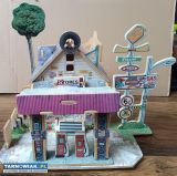 Drewniana stacja benzynowa puzzle 3D Anek - Obrazek 2