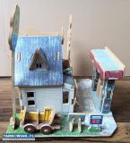 Drewniana stacja benzynowa puzzle 3D Anek - Obrazek 3