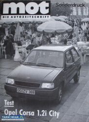 Opel Corsa 1.2i magazyn Mot z 1990 test auta - Obrazek 1