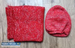 Czerwona czapka komin zestaw - Obrazek 1