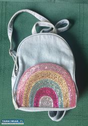 Plecak plecaczek jeansowy dżinsowy dziewczęcy tęcz - Obrazek 1