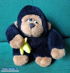Pluszowa czarna małpka z bananem - Obrazek 1