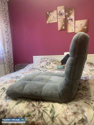 Fotel rozkładany podłogowy leżanka szary - Obrazek 1