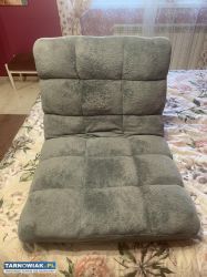 Fotel rozkładany podłogowy leżanka szary - Obrazek 2