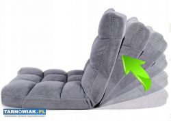 Fotel rozkładany podłogowy leżanka szary - Obrazek 4