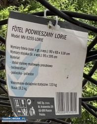 Fotel podwieszany kokon kosz bujak huśtawka Meven - Obrazek 3