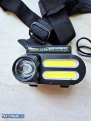 Latarka na głowę, czołówka ze światłem LED i COB - Obrazek 1