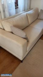 Sofa kremowa rozkładana - Obrazek 1