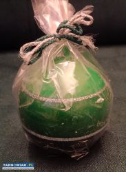 Ceramiczny świecznik ze świąteczną świeczką kulą - Obrazek 3