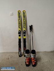Narty Fischer 130 cm + buty 285 mm + kijki - Obrazek 1