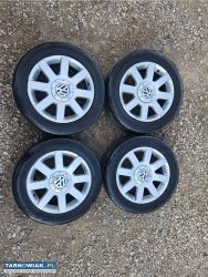 Alufelgi 16 vw audi 5x112 opony letnie 205/55/16 - Obrazek 1