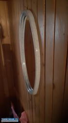 Eleganckie lustro owalne w jasnej ramie - Obrazek 3