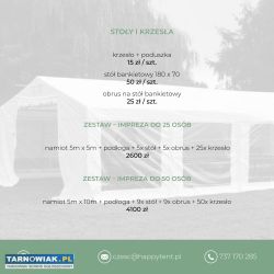 Wynajem Krzeseł z Poduszkami i Stołów + Obrusy - Obrazek 3