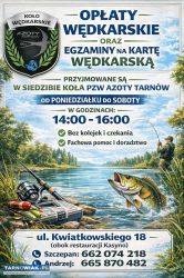 Opłaty wędkarskie!!! Egzaminy na kartę wędkarską!! - Obrazek 1