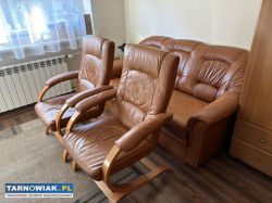 kanapa i 2 fotele ( komplet) skóra naturalna - Obrazek 1