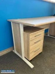 Duże biurko 150 cm z szafką (kontenerkiem) dąb son - Obrazek 1