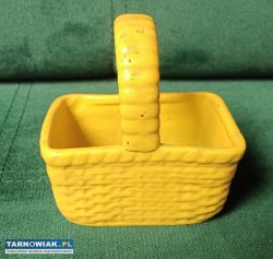 Porcelanowy żółty koszyk ceramiczny Wielkanoc - Obrazek 1