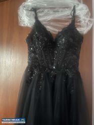 Sukienka Maxi Tiulowa Gorsetowa Inez Czarna - Obrazek 3