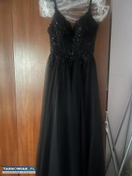 Sukienka Maxi Tiulowa Gorsetowa Inez Czarna - Obrazek 2