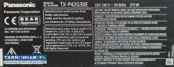 Telewizor Panasonic Viera TX-P42G30E - Obrazek 2