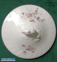Porcelanowa pokrywa wazy z PRL z motywem kwiatów - Obrazek 2