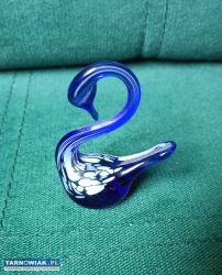 Stary szklany łabędź prl - Obrazek 1