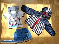 Zestaw letni marynarski i wiatrówka chłopiec 86-92 - Obrazek 1