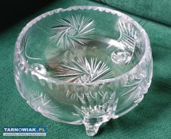 Kryształowa misa na trójnogu Huta Irena Inowrocław - Obrazek 1