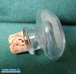 Stara zabytkowa duża szklana zatyczka do karafki - Obrazek 1