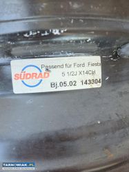 4 Felgi stalowe Ford Fiesta  rozmiar 14 - Obrazek 2