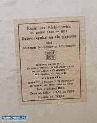 Obraz Kazimierz Alchimowicz Dziewczyna na tle - Obrazek 3