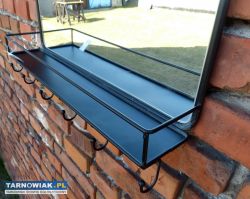Wieszak z lustrem Versa Loft Czarne 50 X 32 X 10 - Obrazek 3
