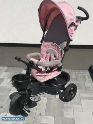 Rower trójkołowy Kinderkraft Aveo różowy jeździk - Obrazek 3