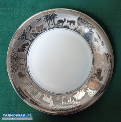 Porcelana Wawel talerz z motywem myśliwskim płaski - Obrazek 1