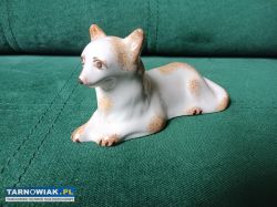 Porcelanowa figurka psa z PRL ZSSR sygnowana - Obrazek 1
