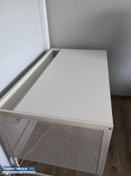 białe Biurko na kółkach, wnęka na kable - Obrazek 2