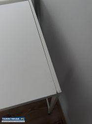białe Biurko na kółkach, wnęka na kable - Obrazek 3