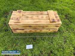 Donica drewniana opalana – Skrzynka na kwiaty - Obrazek 3