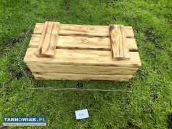 Skrzynka drewniana opalana donica na taras zioła - Obrazek 3