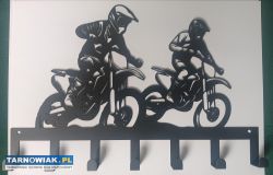 Metalowy czarny wieszak na klucze motyw motocykli - Obrazek 1