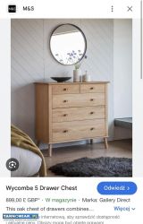 Nowa dębowa komoda Wycombe RRP 4500zł - Obrazek 1