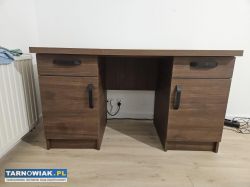 Biurko brąz wenge - masywne porządne biurko 130x65 - Obrazek 3