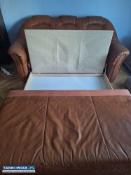 Rozkładana skórzana sofa z 2 fotelami - Obrazek 2
