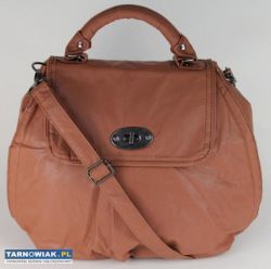 Torebka damska listonoszka worek skóra eco camel - Obrazek 1