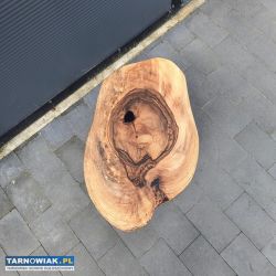 Stolik z orzecha włoskiego z żywicą z złotymi noga - Obrazek 3