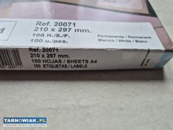 Sinel best print etykiety  210x297 białe 60sztuk - Obrazek 2