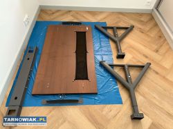 Biurko IKEA, IDASEN,brązowy/ciemnoszary, 120x70 cm - Obrazek 3