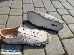 Buty Rieker beżowe skórzane 40 - Obrazek 2