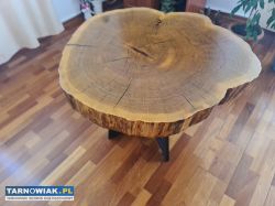 Stolik kawowy z plastra dębu - Obrazek 2