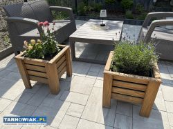 Solidne Donice ogrodowe drewniane z wkładami - Obrazek 1